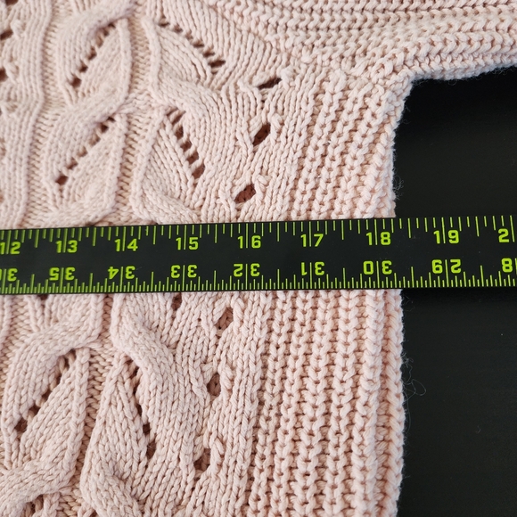 Lucky Brand light pink wool blend crochet sweater size M - Picture 7 of 8